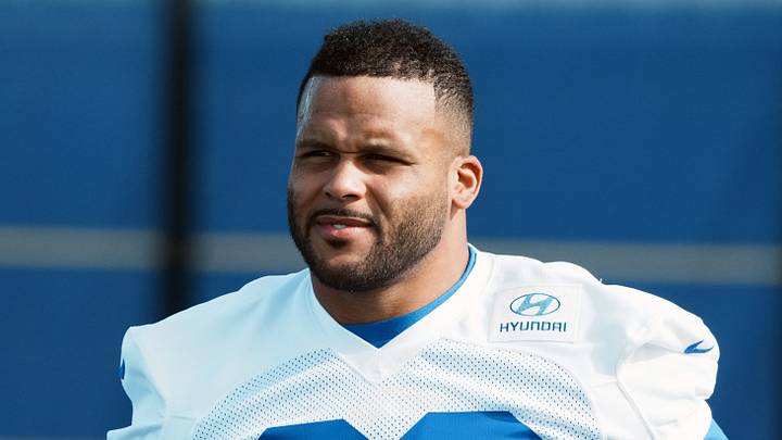 Los Angeles Rams defensive end Aaron Donald. Los Angeles Rams defensive end Aaron Donald.