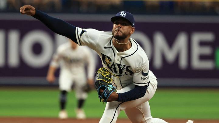 Aug 16, 2026; St. Petersburg, Florida, USA; Tampa Bay Rays starting pitcher Freddy Peralta (51) throws a pitch during the second inning against the Baltimore Orioles at Tropicana Field. Mandatory Credit: Kim Klement Neitzel-Imagn Images Aug 16, 2026; St. Petersburg, Florida, USA; Tampa Bay Rays starting pitcher Freddy Peralta (51) throws a pitch during the second inning against the Baltimore Orioles at Tropicana Field. Mandatory Credit: Kim Klement Neitzel-Imagn Images