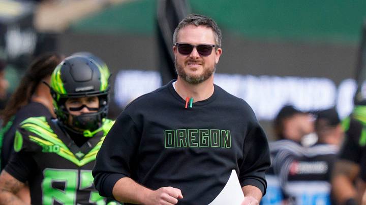 Oregon head coach Dan Lanning runs off at halftime as the Oregon Ducks host the UCLA Bruins on Oct. 10, 2026, at Autzen Stadium in Eugene, Oregon. Oregon head coach Dan Lanning runs off at halftime as the Oregon Ducks host the UCLA Bruins on Oct. 10, 2026, at Autzen Stadium in Eugene, Oregon.