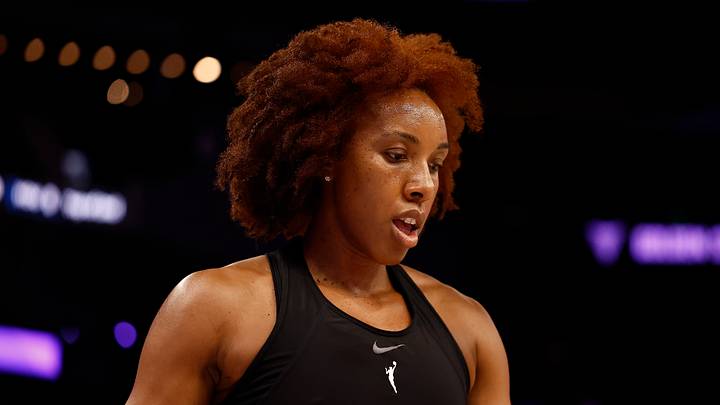 San Francisco, California, USA; Golden State Valkyries forward Kayla Thornton (5) warms up before the game at Chase Center on July 20, 2026. San Francisco, California, USA; Golden State Valkyries forward Kayla Thornton (5) warms up before the game at Chase Center on July 20, 2026.