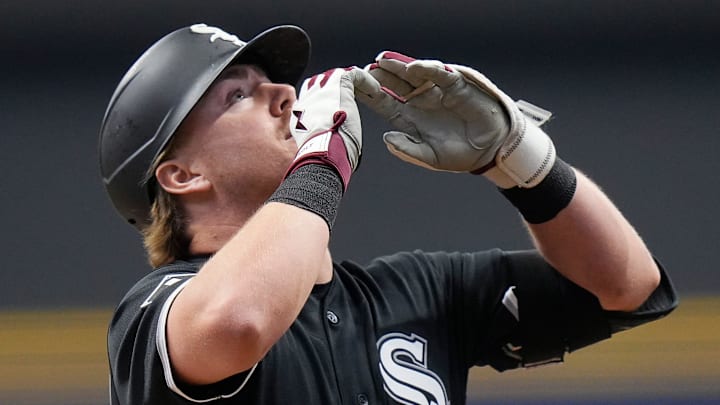 Chicago White Sox shortstop Chase Meidroth (10) celebrates after the homer to left center during the first inning of the Opening Day game against the Milwaukee Brewers on Thursday March 26, 2026 at American Family Field in Milwaukee, Wisconsin. Chicago White Sox shortstop Chase Meidroth (10) celebrates after the homer to left center during the first inning of the Opening Day game against the Milwaukee Brewers on Thursday March 26, 2026 at American Family Field in Milwaukee, Wisconsin.