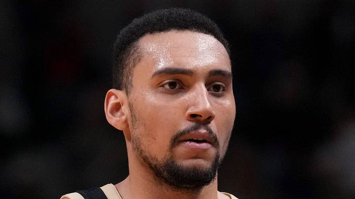 Purdue Boilermakers forward Trey Kaufman-Renn (4) leaves the court as the seconds count down in a NCAA Tournament game against the Arizona Wildcats on Saturday, March 28, 2026 at SAP Center in San Jose, Calif. Purdue fell to Arizona 79-64.