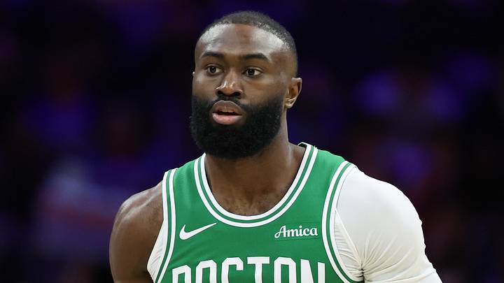 Apr 30, 2026; Philadelphia, Pennsylvania, USA; Boston Celtics guard Jaylen Brown (7) dribbles the ball against the Philadelphia 76ers during the first quarter at Xfinity Mobile Arena. Mandatory Credit: Bill Streicher-Imagn Images Apr 30, 2026; Philadelphia, Pennsylvania, USA; Boston Celtics guard Jaylen Brown (7) dribbles the ball against the Philadelphia 76ers during the first quarter at Xfinity Mobile Arena. Mandatory Credit: Bill Streicher-Imagn Images