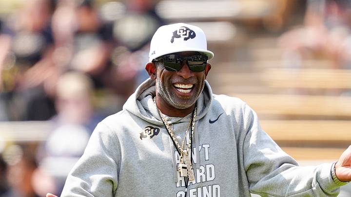 Colorado Buffaloes head coach Deion Sanders before the game against the Delaware Fighting Blue Hens at Folsom Field. Colorado Buffaloes head coach Deion Sanders before the game against the Delaware Fighting Blue Hens at Folsom Field.