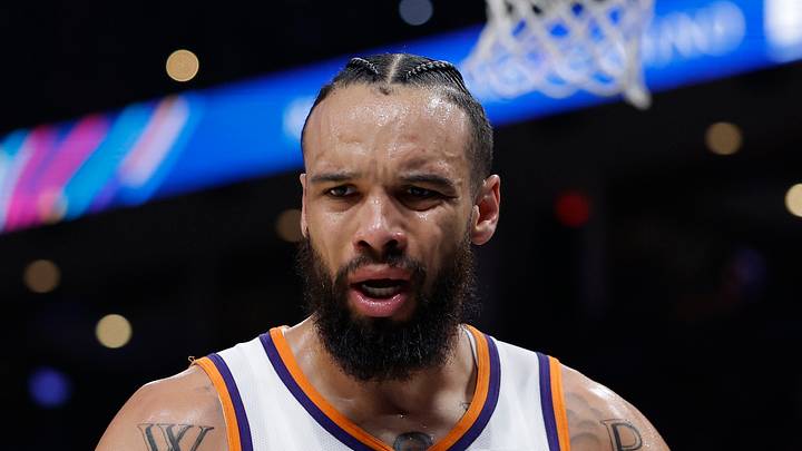 Phoenix Suns forward Dillon Brooks (3) reacts after a play against the Oklahoma City Thunder in the second half during game two of the first round of the 2026 NBA Playoffs at Paycom Center on Apr 22, 2026. Phoenix Suns forward Dillon Brooks (3) reacts after a play against the Oklahoma City Thunder in the second half during game two of the first round of the 2026 NBA Playoffs at Paycom Center on Apr 22, 2026.