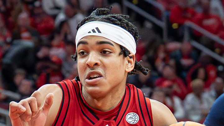 Louisville Cardinals guard Mikel Brown Jr. (0) drives the basket as the Louisville Cardinals host the Georgia Tech Yellow Jackets in an NCAA basketball game at the KFC Yum! Center, Saturday, Feb. 21, 2026, in Louisville. Louisville Cardinals guard Mikel Brown Jr. (0) drives the basket as the Louisville Cardinals host the Georgia Tech Yellow Jackets in an NCAA basketball game at the KFC Yum! Center, Saturday, Feb. 21, 2026, in Louisville.