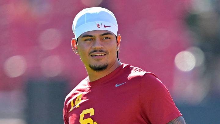 Oct 11, 2025; Los Angeles, California, USA; USC Trojans quarterback Jayden Maiava (14) warms up prior to the game against the Michigan Wolverines at United Airlines Field at the Los Angeles Memorial Coliseum. Mandatory Credit: Jayne Kamin-Oncea-Imagn Images Oct 11, 2025; Los Angeles, California, USA; USC Trojans quarterback Jayden Maiava (14) warms up prior to the game against the Michigan Wolverines at United Airlines Field at the Los Angeles Memorial Coliseum. Mandatory Credit: Jayne Kamin-Oncea-Imagn Images