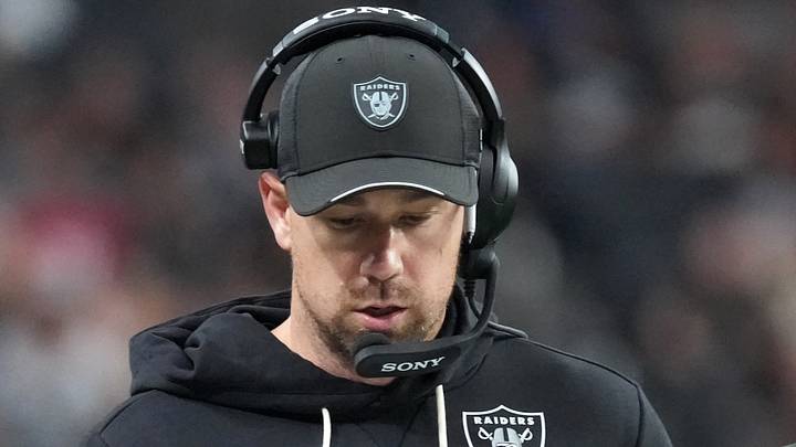 Aug 13, 2026; Paradise, Nevada, USA; Las Vegas Raiders head coach Klint Kubiak against the Arizona Cardinals in the first half at Allegiant Stadium. Mandatory Credit: Kirby Lee-Imagn Images Aug 13, 2026; Paradise, Nevada, USA; Las Vegas Raiders head coach Klint Kubiak against the Arizona Cardinals in the first half at Allegiant Stadium. Mandatory Credit: Kirby Lee-Imagn Images