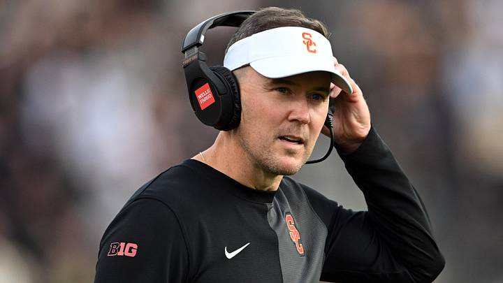 Sep 13, 2025; West Lafayette, Indiana, USA; Southern California Trojans head coach Lincoln Riley stands on the sidelines during the first quarter against the Purdue Boilermakers at Ross-Ade Stadium. Mandatory Credit: Marc Lebryk-Imagn Images Sep 13, 2025; West Lafayette, Indiana, USA; Southern California Trojans head coach Lincoln Riley stands on the sidelines during the first quarter against the Purdue Boilermakers at Ross-Ade Stadium. Mandatory Credit: Marc Lebryk-Imagn Images