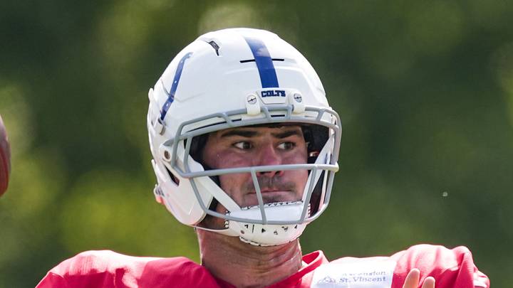 Indianapolis Colts quarterback Daniel Jones gets set to throw a pass Indianapolis Colts quarterback Daniel Jones gets set to throw a pass