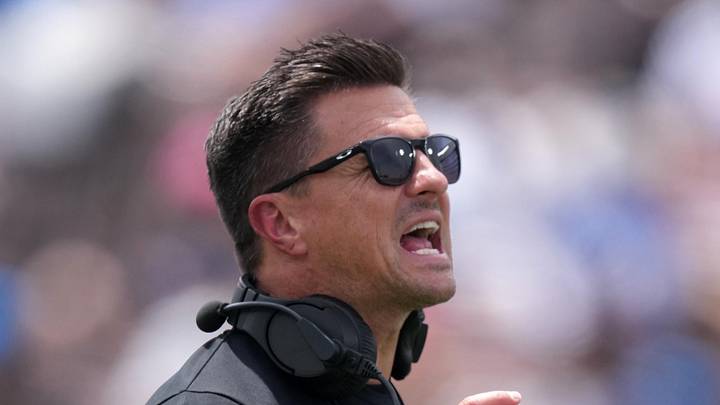 May 2, 2026; Pasadena, CA, USA; UCLA Bruins coach Bob Chesney reacts during the spring game at Rose Bowl. Mandatory Credit: Kirby Lee-Imagn Images May 2, 2026; Pasadena, CA, USA; UCLA Bruins coach Bob Chesney reacts during the spring game at Rose Bowl. Mandatory Credit: Kirby Lee-Imagn Images