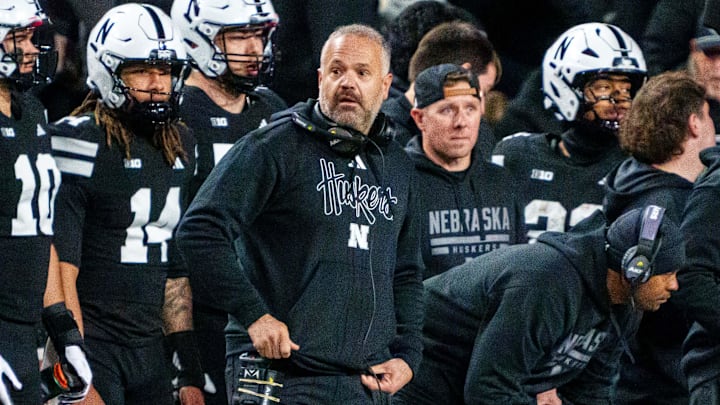 Nebraska Cornhuskers head coach Matt Rhule watches play during the second quarter against the Southern California Trojans at Memorial Stadium. Nebraska Cornhuskers head coach Matt Rhule watches play during the second quarter against the Southern California Trojans at Memorial Stadium.