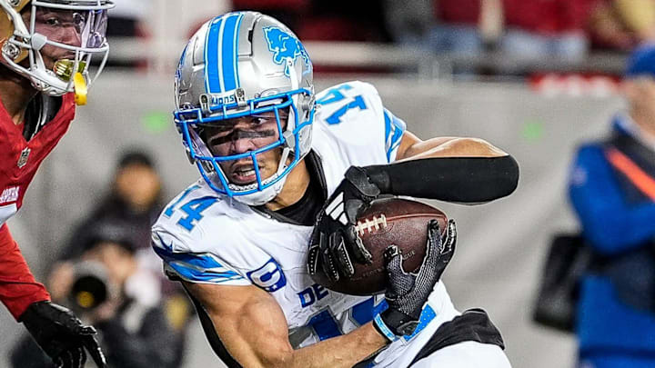 Detroit Lions wide receiver Amon-Ra St. Brown (14).