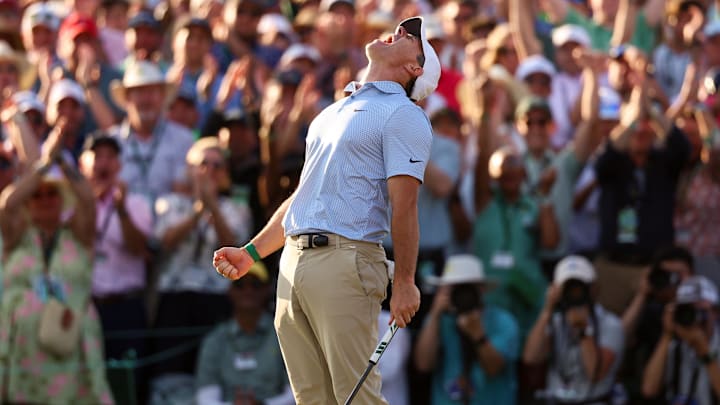 Rory McIlroy mostly kept his emotions in control during his second Masters win. Rory McIlroy mostly kept his emotions in control during his second Masters win.