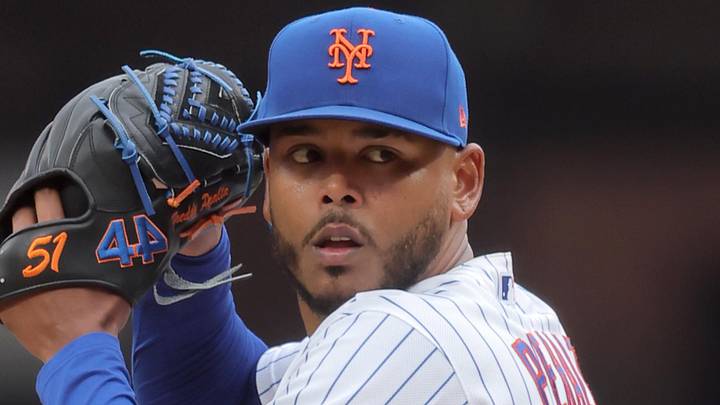 Apr 30, 2026; New York City, New York, USA; New York Mets starting pitcher Freddy Peralta (51) pitches against the Washington Nationals during the third inning at Citi Field. Mandatory Credit: Brad Penner-Imagn Images