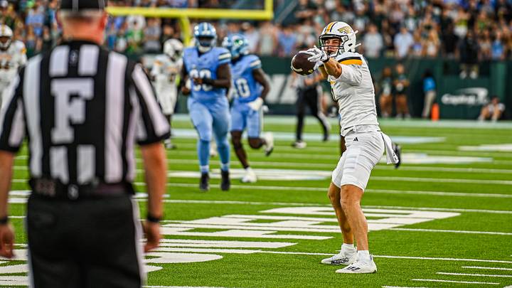 Southern Miss WR Davis Dalton (11) celebrates a first-down catch against Tulane. Southern Miss WR Davis Dalton (11) celebrates a first-down catch against Tulane.