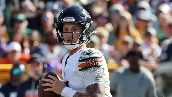 Oct 11, 2026; Green Bay, Wisconsin, USA;  Chicago Bears quarterback Tyson Bagent (17)