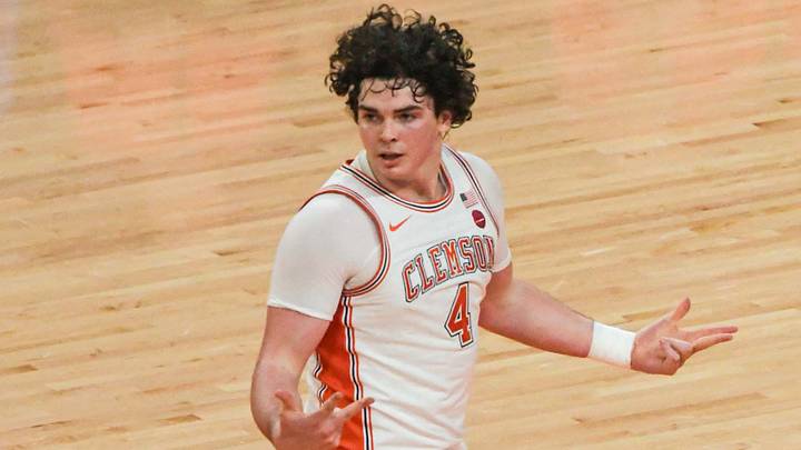 Clemson senior forward Ian Schieffelin (4) reacts (Mandatory Credit: Ken Ruinard-Imagn Images)