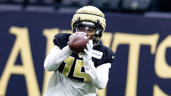 The New Orleans Saints drafted receiver Kawaan Baker in the seventh round in 2021. The New Orleans Saints drafted receiver Kawaan Baker in the seventh round in 2021.