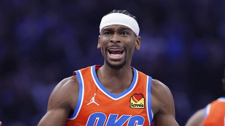 Dec 10, 2025; Oklahoma City, Oklahoma, USA; Oklahoma City Thunder guard Shai Gilgeous-Alexander (2) reacts after a play against the Phoenix Suns during the second quarter at Paycom Center. Mandatory Credit: Alonzo Adams-Imagn Images Dec 10, 2025; Oklahoma City, Oklahoma, USA; Oklahoma City Thunder guard Shai Gilgeous-Alexander (2) reacts after a play against the Phoenix Suns during the second quarter at Paycom Center. Mandatory Credit: Alonzo Adams-Imagn Images