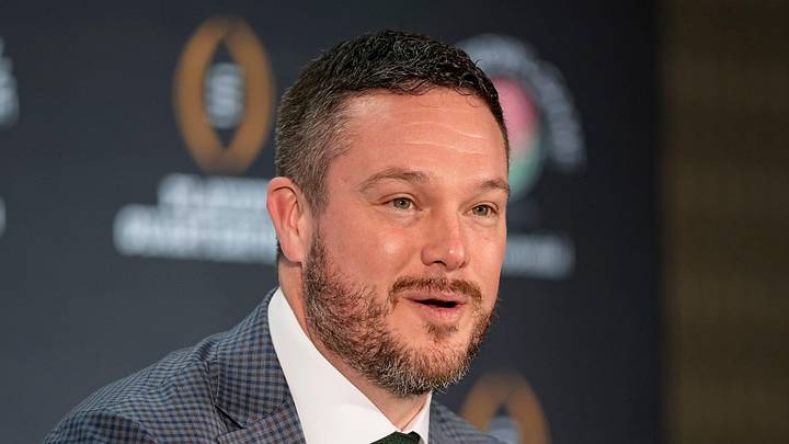 Oregon Ducks head coach Dan Lanning speaks during a Rose Bowl press conference in Los Angeles on Dec. 31, 2024. Oregon Ducks head coach Dan Lanning speaks during a Rose Bowl press conference in Los Angeles on Dec. 31, 2024.