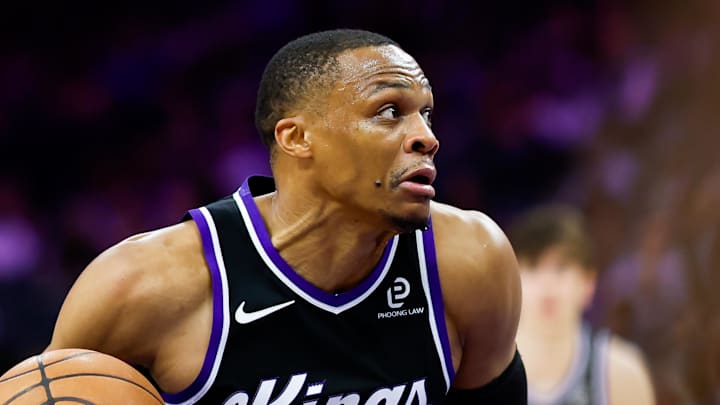 Mar 10, 2026; Sacramento, California, USA; Sacramento Kings guard Russell Westbrook (18) drives to the basket during the second quarter against the Indiana Pacers at Golden 1 Center. Mandatory Credit: Sergio Estrada-Imagn Images Mar 10, 2026; Sacramento, California, USA; Sacramento Kings guard Russell Westbrook (18) drives to the basket during the second quarter against the Indiana Pacers at Golden 1 Center. Mandatory Credit: Sergio Estrada-Imagn Images