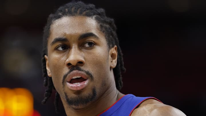 Dec 6, 2025; Detroit, Michigan, USA;  Detroit Pistons guard Jaden Ivey (23): Rick Osentoski-Imagn Images