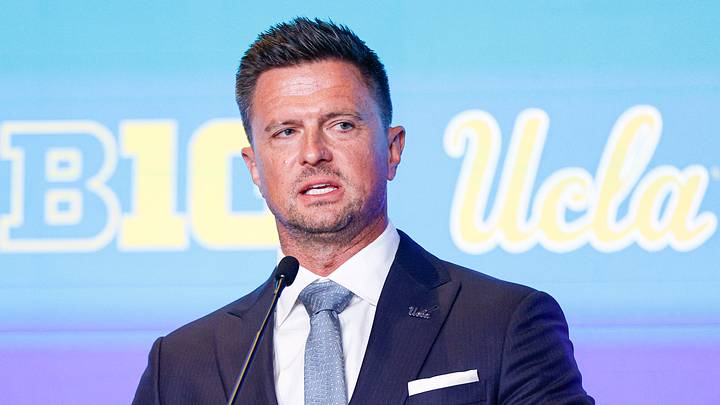 Jul 29, 2026; Chicago, IL, USA; UCLA Football head coach Bob Chesney speaks during Big Ten Media Days at Hilton Chicago. Mandatory Credit: Kamil Krzaczynski-Imagn Images Jul 29, 2026; Chicago, IL, USA; UCLA Football head coach Bob Chesney speaks during Big Ten Media Days at Hilton Chicago. Mandatory Credit: Kamil Krzaczynski-Imagn Images