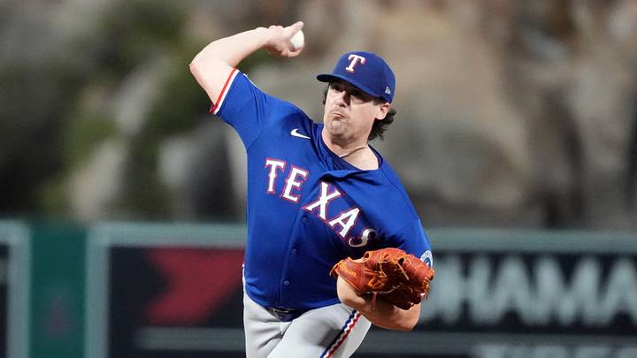 Texas Rangers pitcher Cal Quantrill. Credit: Kirby Lee-Imagn Images