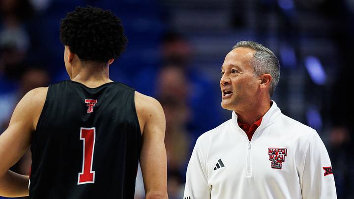 Oct 23, 2026; Lexington, KY, USA; Texas Tech Red Raiders head coach Grant McCasland talks with guard Damarion Dennis (1) during the first half against the Kentucky Wildcats at Rupp Arena Central Bank Center. Mandatory Credit: Jordan Prather-Imagn Images Oct 23, 2026; Lexington, KY, USA; Texas Tech Red Raiders head coach Grant McCasland talks with guard Damarion Dennis (1) during the first half against the Kentucky Wildcats at Rupp Arena Central Bank Center. Mandatory Credit: Jordan Prather-Imagn Images