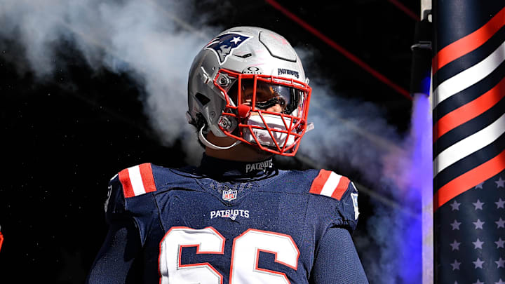 Nov 2, 2025; Foxborough, Massachusetts, USA; New England Patriots offensive tackle Will Campbell (66) walks out of the player's tunnel before a game against the Atlanta Falcons at Gillette Stadium. Mandatory Credit: Eric Canha-Imagn Images Nov 2, 2025; Foxborough, Massachusetts, USA; New England Patriots offensive tackle Will Campbell (66) walks out of the player's tunnel before a game against the Atlanta Falcons at Gillette Stadium. Mandatory Credit: Eric Canha-Imagn Images