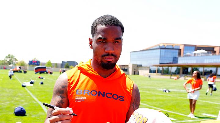 Denver Broncos wide receiver Jaylen Waddle Denver Broncos wide receiver Jaylen Waddle