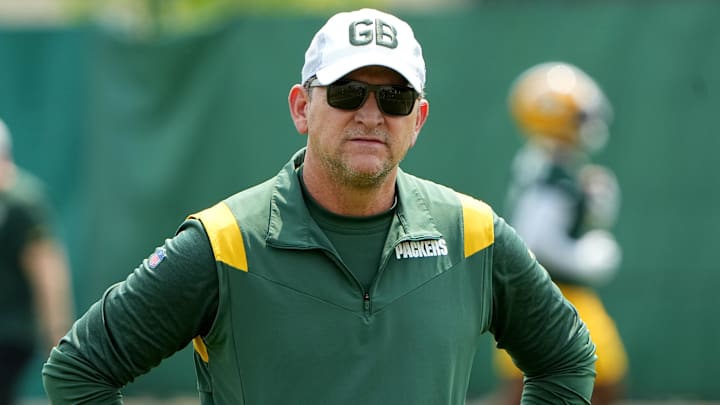 May 23, 2023; Green Bay, WI, USA; Green Bay Packers defensive coordinator Joe Barry is shown during