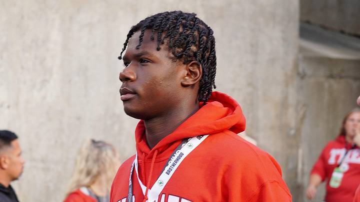 Ransom Everglades quarterback Neimann Lawrence walks into Ohio Stadium before the Buckeyes' 56-0 win over Western Michigan.
