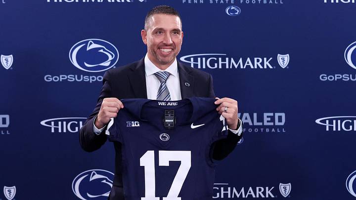 Dec 8, 2025; University Park, PA, USA; Matt Campbell poses for a photo after being announced as the Penn State Nittany Lions new head coach during a press conference at the Beaver Stadium Press Room. Mandatory Credit: Matthew O'Haren-Imagn Images Dec 8, 2025; University Park, PA, USA; Matt Campbell poses for a photo after being announced as the Penn State Nittany Lions new head coach during a press conference at the Beaver Stadium Press Room. Mandatory Credit: Matthew O'Haren-Imagn Images
