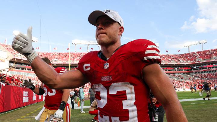 San Francisco 49ers running back Christian McCaffrey (23) San Francisco 49ers running back Christian McCaffrey (23)
