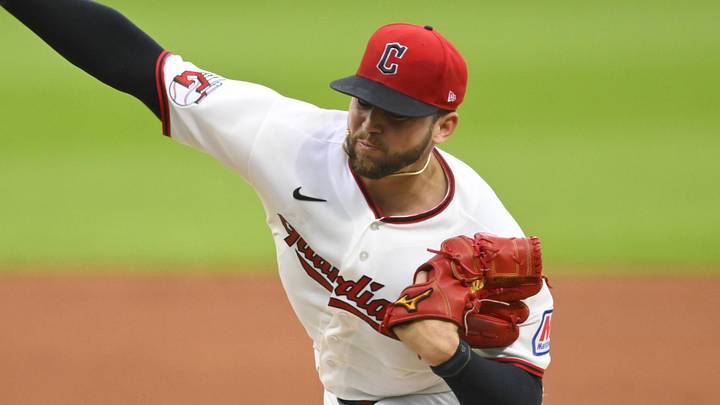 Jun 9, 2026; Cleveland, Ohio, USA; Cleveland Guardians starting pitcher Slade Cecconi (44) delivers a pitch in the first inning against the New York Yankees at Progressive Field. Mandatory Credit: David Richard-Imagn Images Jun 9, 2026; Cleveland, Ohio, USA; Cleveland Guardians starting pitcher Slade Cecconi (44) delivers a pitch in the first inning against the New York Yankees at Progressive Field. Mandatory Credit: David Richard-Imagn Images