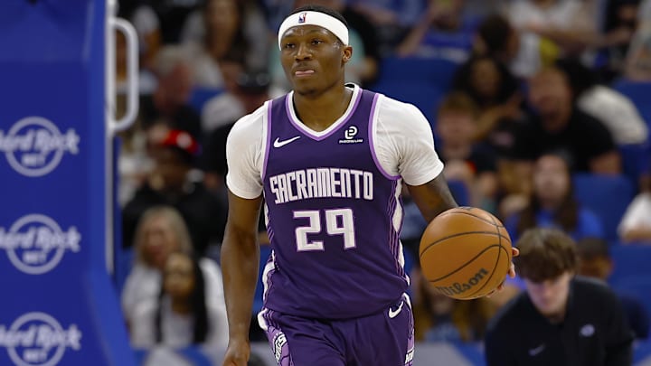 Mar 26, 2026; Orlando, Florida, USA; Sacramento Kings guard Daeqwon Plowden (29) dibbles up the court in the first half against the Orlando Magic at Kia Center. Mandatory Credit: Russell Lansford-Imagn Images Mar 26, 2026; Orlando, Florida, USA; Sacramento Kings guard Daeqwon Plowden (29) dibbles up the court in the first half against the Orlando Magic at Kia Center. Mandatory Credit: Russell Lansford-Imagn Images