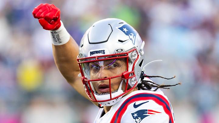 Feb 8, 2026; Santa Clara, CA, USA; New England Patriots wide receiver Mack Hollins (13) against the Seattle Seahawks during Super Bowl LX at Levi's Stadium. Mandatory Credit: Mark J. Rebilas-Imagn Images
