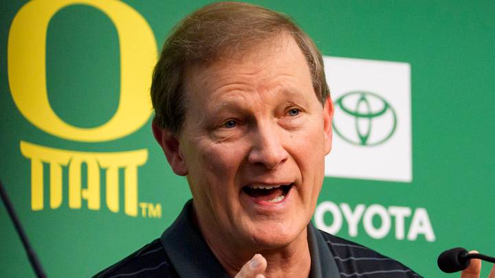 Oregon men’s basketball coach Dana Altman speaks during a press conference on his retirement Oct. 7, 2026, at Matthew Knight Arena in Eugene, Oregon. Oregon men’s basketball coach Dana Altman speaks during a press conference on his retirement Oct. 7, 2026, at Matthew Knight Arena in Eugene, Oregon.