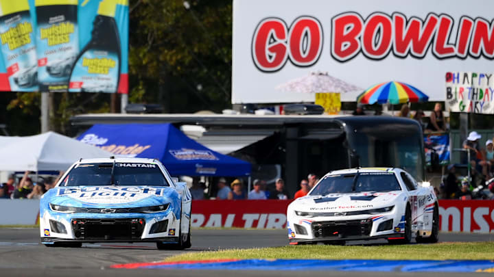 Ross Chastain (1) and Shane van Gisbergen (16) shown here racing at Watkins Glen in the NASCAR Cup Series in 2024, will compete in a total of nine races combined for JR Motorsports in the NASCAR Xfinity Series in 2025 in the No. 9 entry. Ross Chastain (1) and Shane van Gisbergen (16) shown here racing at Watkins Glen in the NASCAR Cup Series in 2024, will compete in a total of nine races combined for JR Motorsports in the NASCAR Xfinity Series in 2025 in the No. 9 entry.