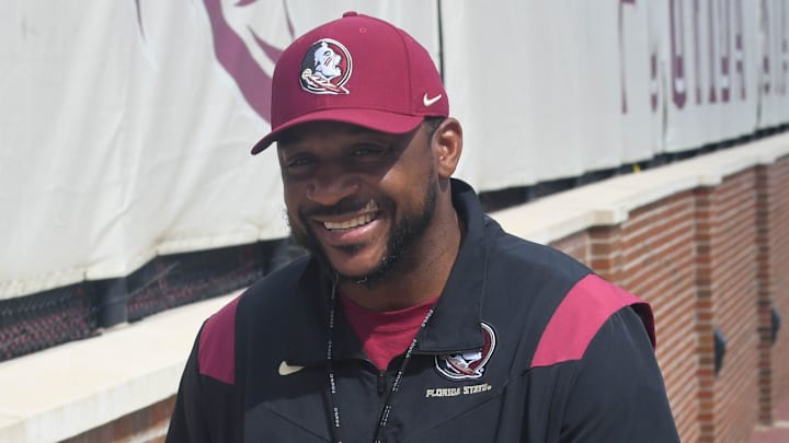 Florida State football and coaches players arrive for the fifth FSU spring football practice of the 2023 season on Thursday, March 23.

Patrick Surtain 1 Of 1