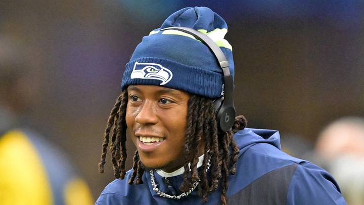 Seattle Seahawks wide receiver Rashid Shaheed (22) warms up