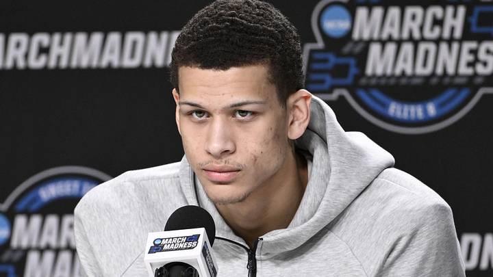 Mar 25, 2026; San Jose, CA, USA; Arkansas Razorbacks forward Trevon Brazile (7) addresses the media in a press conference during a practice session ahead of the west regional of the men's 2026 NCAA Tournament at SAP Center. Mandatory Credit: Eakin Howard-Imagn Images Mar 25, 2026; San Jose, CA, USA; Arkansas Razorbacks forward Trevon Brazile (7) addresses the media in a press conference during a practice session ahead of the west regional of the men's 2026 NCAA Tournament at SAP Center. Mandatory Credit: Eakin Howard-Imagn Images