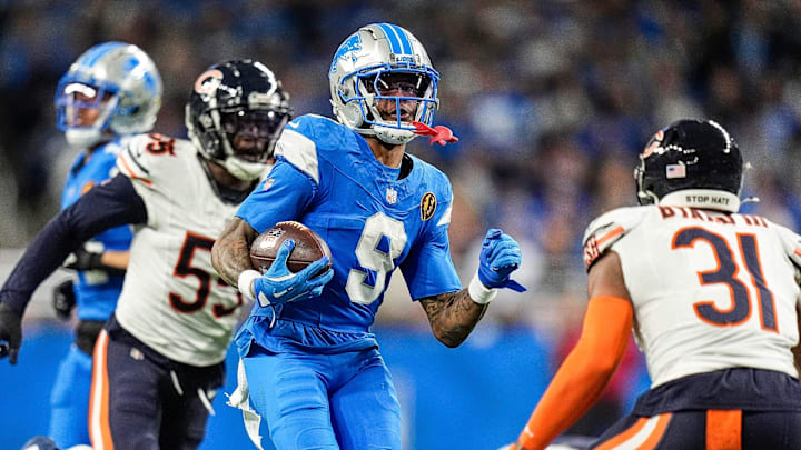 Detroit Lions wide receiver Jameson Williams (9). Detroit Lions wide receiver Jameson Williams (9).