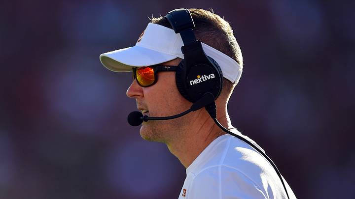 Aug 26, 2023; Los Angeles, California, USA; Southern California Trojans head coach Lincoln Riley watches game action against the San Jose State Spartans during the first half at Los Angeles Memorial Coliseum. Mandatory Credit: Gary A. Vasquez-USA TODAY Sports Aug 26, 2023; Los Angeles, California, USA; Southern California Trojans head coach Lincoln Riley watches game action against the San Jose State Spartans during the first half at Los Angeles Memorial Coliseum. Mandatory Credit: Gary A. Vasquez-USA TODAY Sports