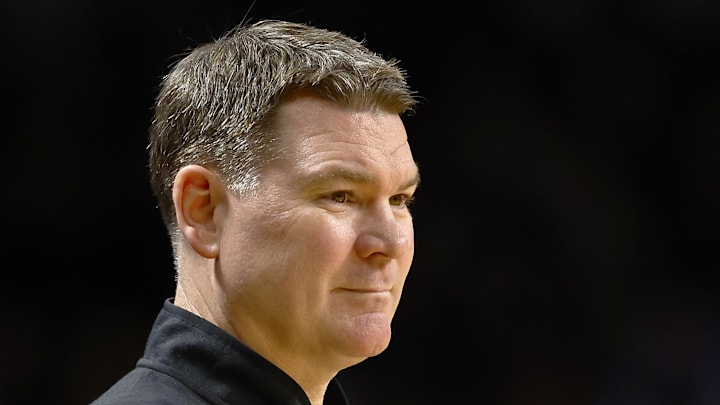 Jan 17, 2026; Orlando, Florida, USA;  Arizona Wildcats head coach Tommy Lloyd in the first half against the Central Florida Knights at Addition Financial Arena. Mandatory Credit: Russell Lansford-Imagn Images