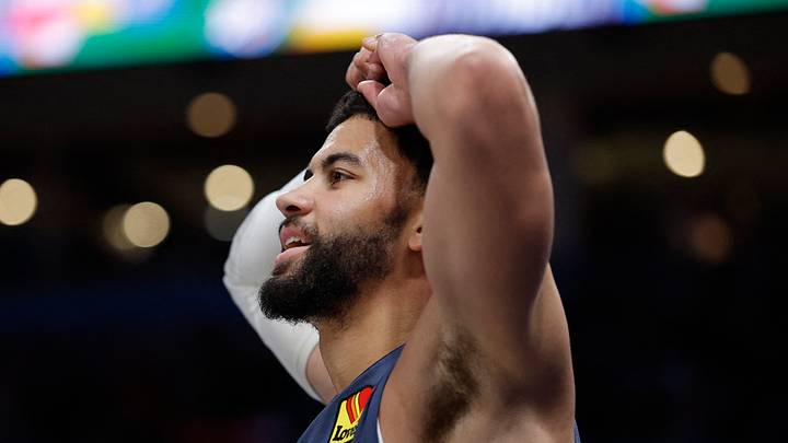Mar 27, 2026; Oklahoma City, Oklahoma, USA; Oklahoma City Thunder guard Ajay Mitchell (25) reacts after a play against the Chicago Bulls during the second half at Paycom Center. Mandatory Credit: Alonzo Adams-Imagn Images