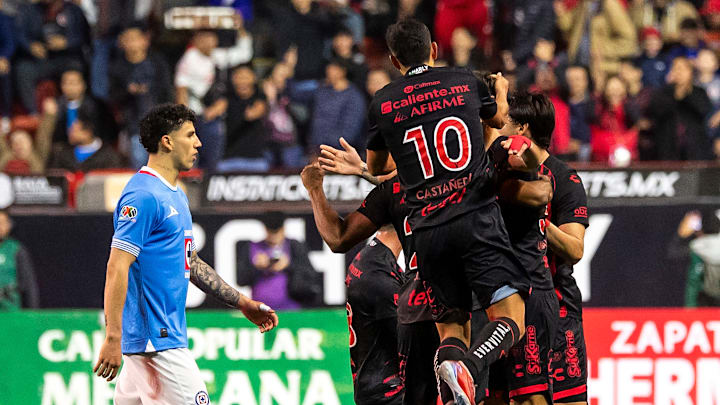 El expulsado Jorge Sánchez observa el festejo de los Xolos