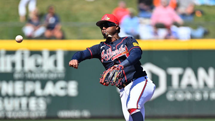 Feb 24, 2026; North Port, Florida, USA; Atlanta Braves second baseman Ozzie Albies (1) throws to first base in the first inning against the Detroit Tigers during spring training at CoolToday Park. Mandatory Credit: Jonathan Dyer-Imagn Images Feb 24, 2026; North Port, Florida, USA; Atlanta Braves second baseman Ozzie Albies (1) throws to first base in the first inning against the Detroit Tigers during spring training at CoolToday Park. Mandatory Credit: Jonathan Dyer-Imagn Images